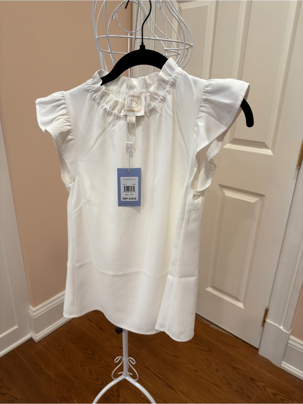 Sail to Sable White Ruffle Sleeve Blouse - Elegant Women's Top